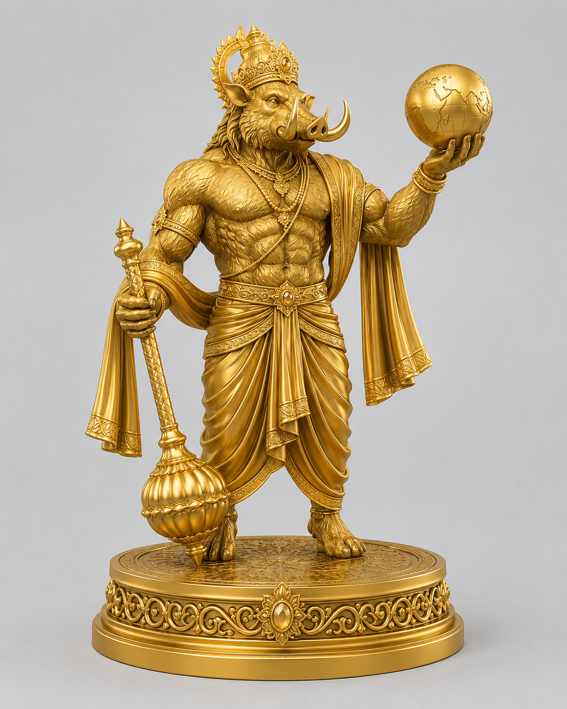 Varah Avtaar Holding Dharti Mata 3D Model (5 Inch)